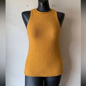 Madewell XXS Mustard Yellow Crochet Vest Blouse